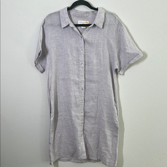 C&C California Linen Shirt Dress – Size Large - Picture 1 of 6